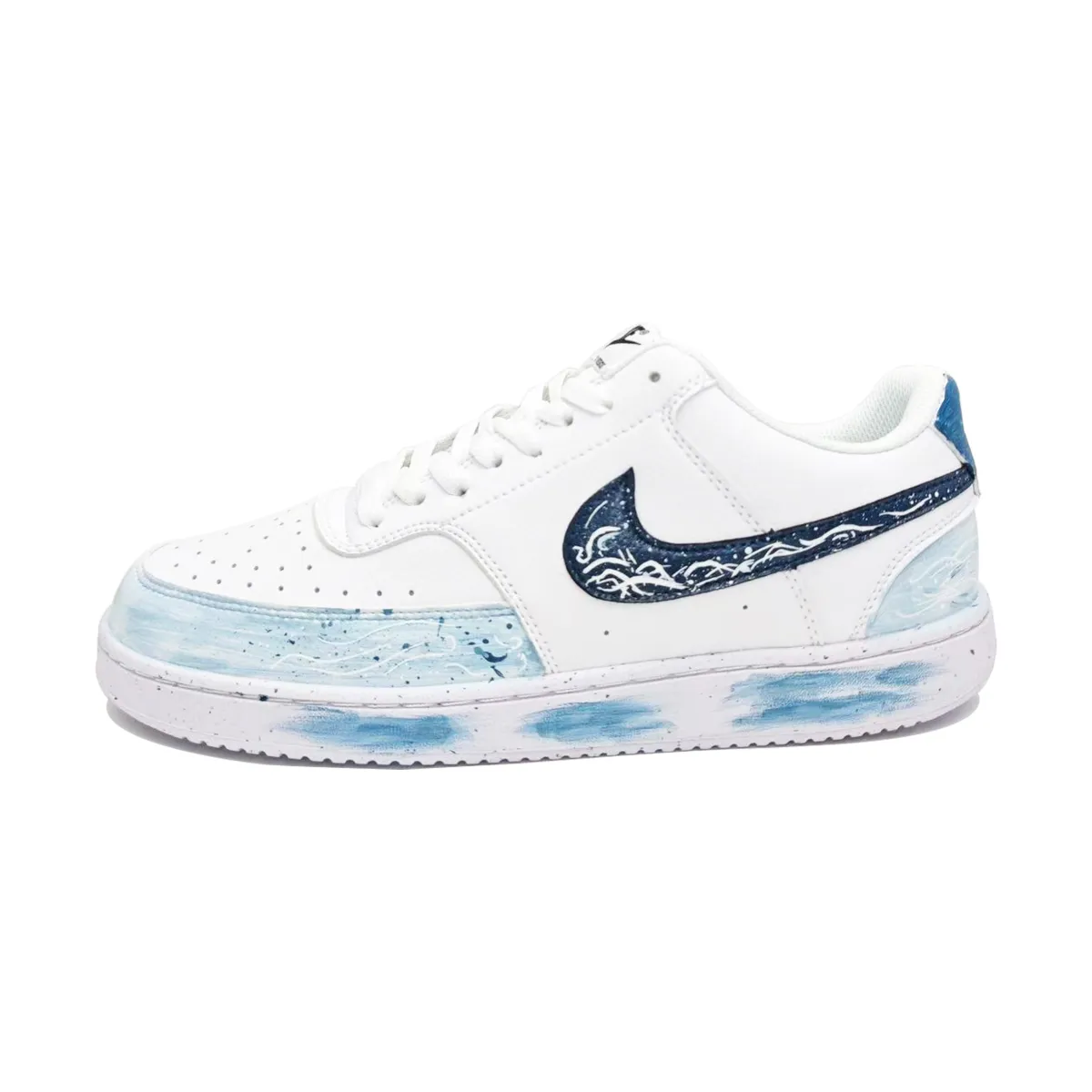 Nike Court Vision Entwined Tresses Cushioning, Wear Resistant Low top Skateboard Shoes Unisex Light Blue