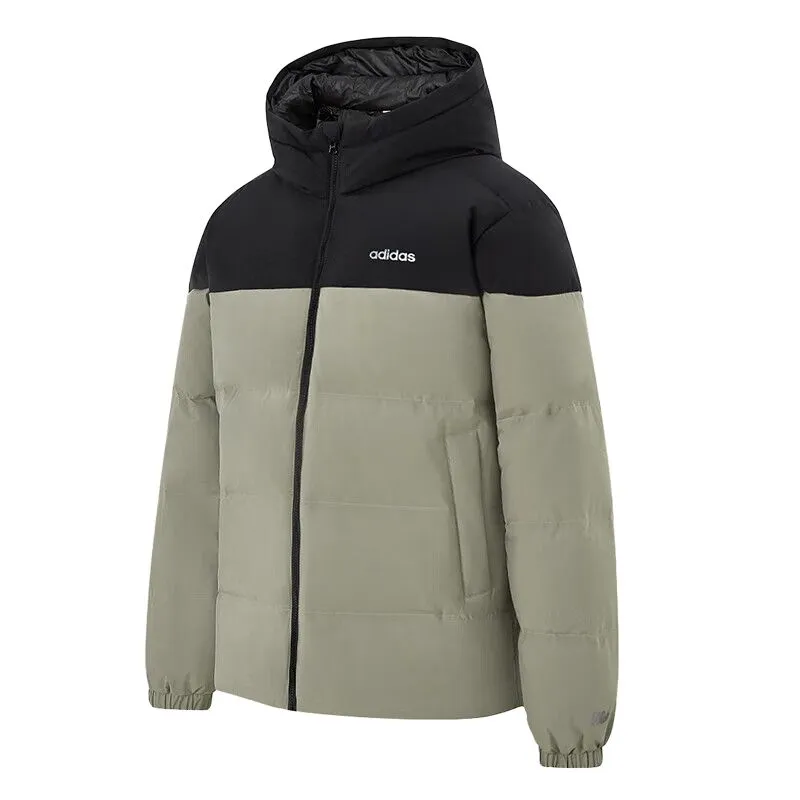 Adidas Down Jackets Men's Pebble Silver Gray Hooded (Non-detachable) Moderate