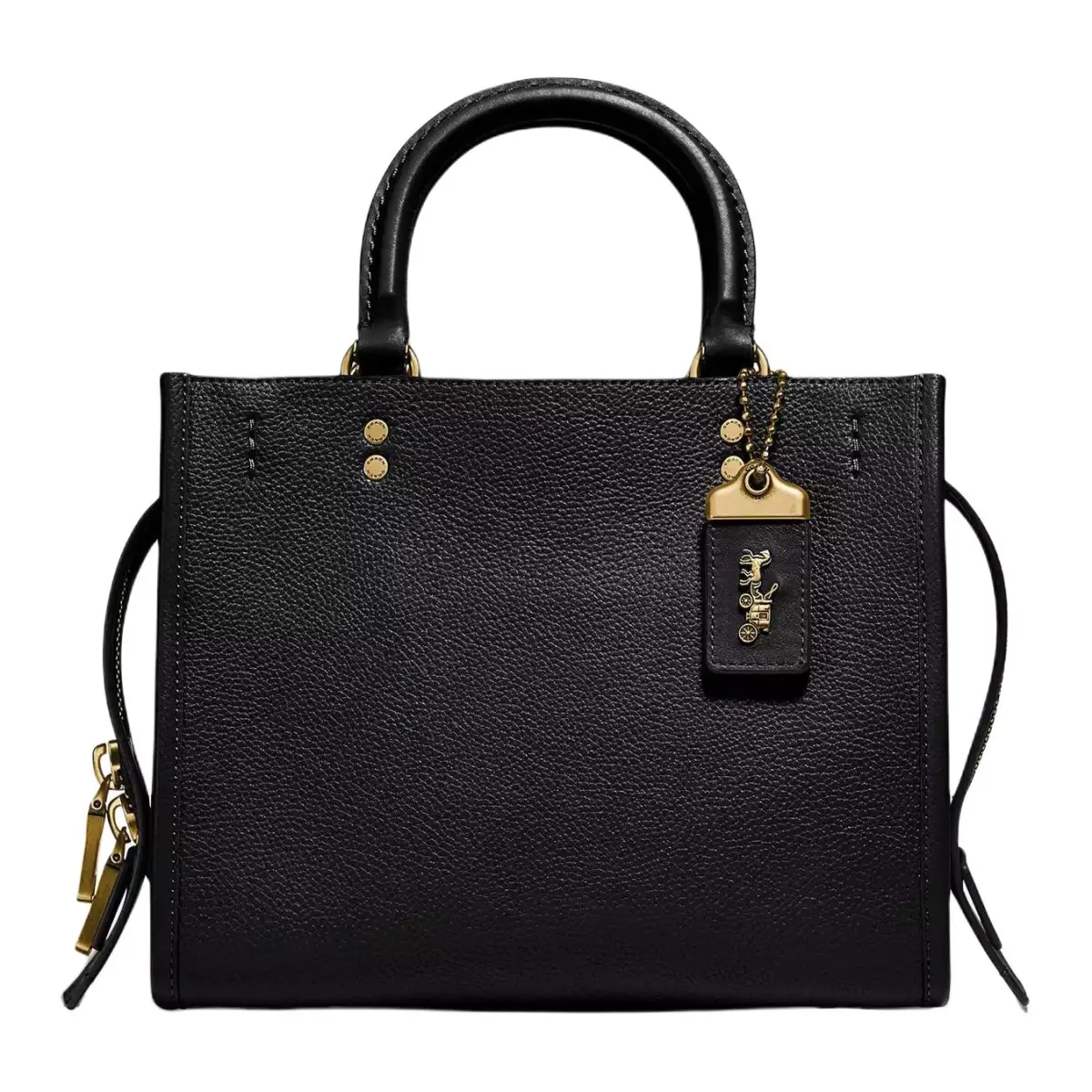 COACH Rogue Leather Handbags Medium Women's Brass & Black
