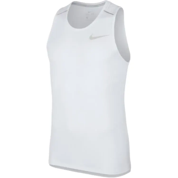 Nike Tank Tops Men's White Crew Neck Moderate Straight Fit