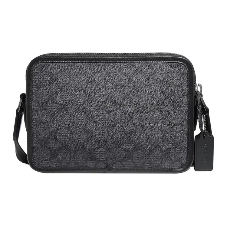 COACH Charter Coated Canvas With Calfskin Camera Bag, Shoulder Bag, Crossbody Bag Medium Men's