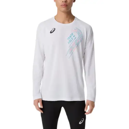 ASICS T Shirts Men's White Crew Neck