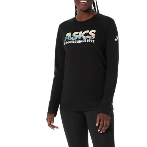 ASICS T Shirts Women's Black Crew Neck