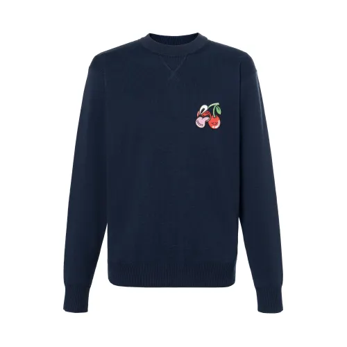 GUCCI Sweaters Men's Blue Crew Neck Moderate Other