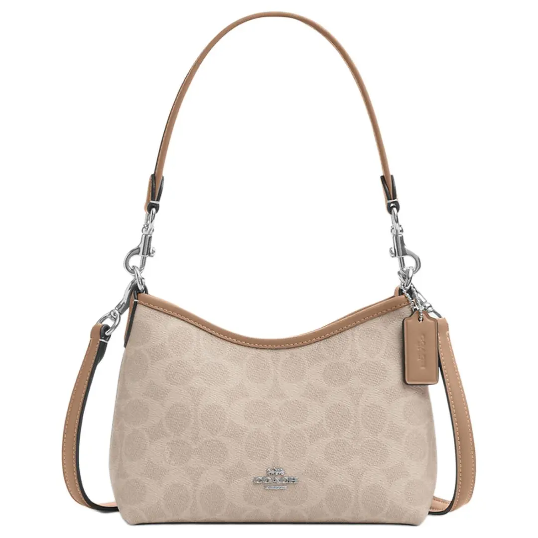 COACH Laurel Coated Canvas Portable Crossbody Bag, Shoulder Bag Small Women's Beige
