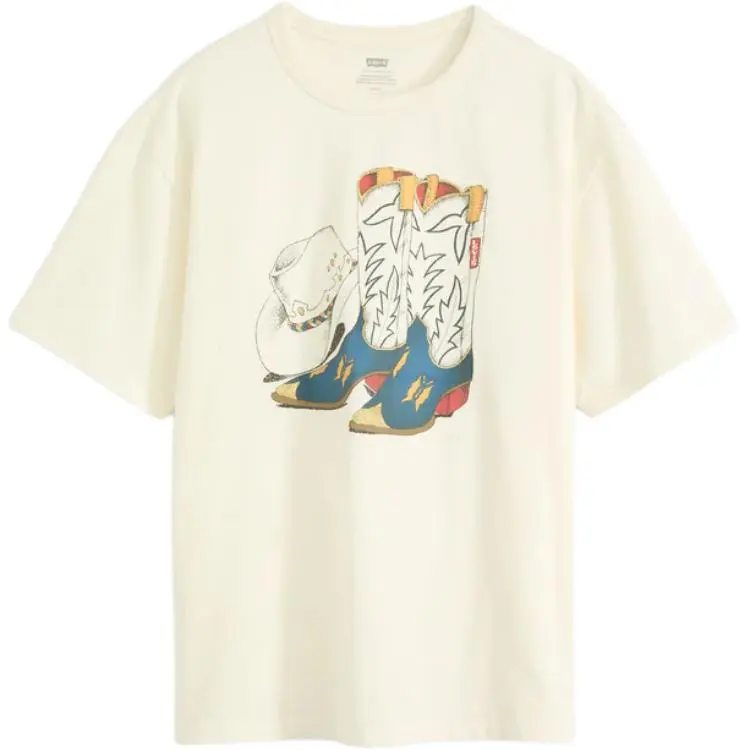 Levi's T-Shirts Women's Beige Crew Neck