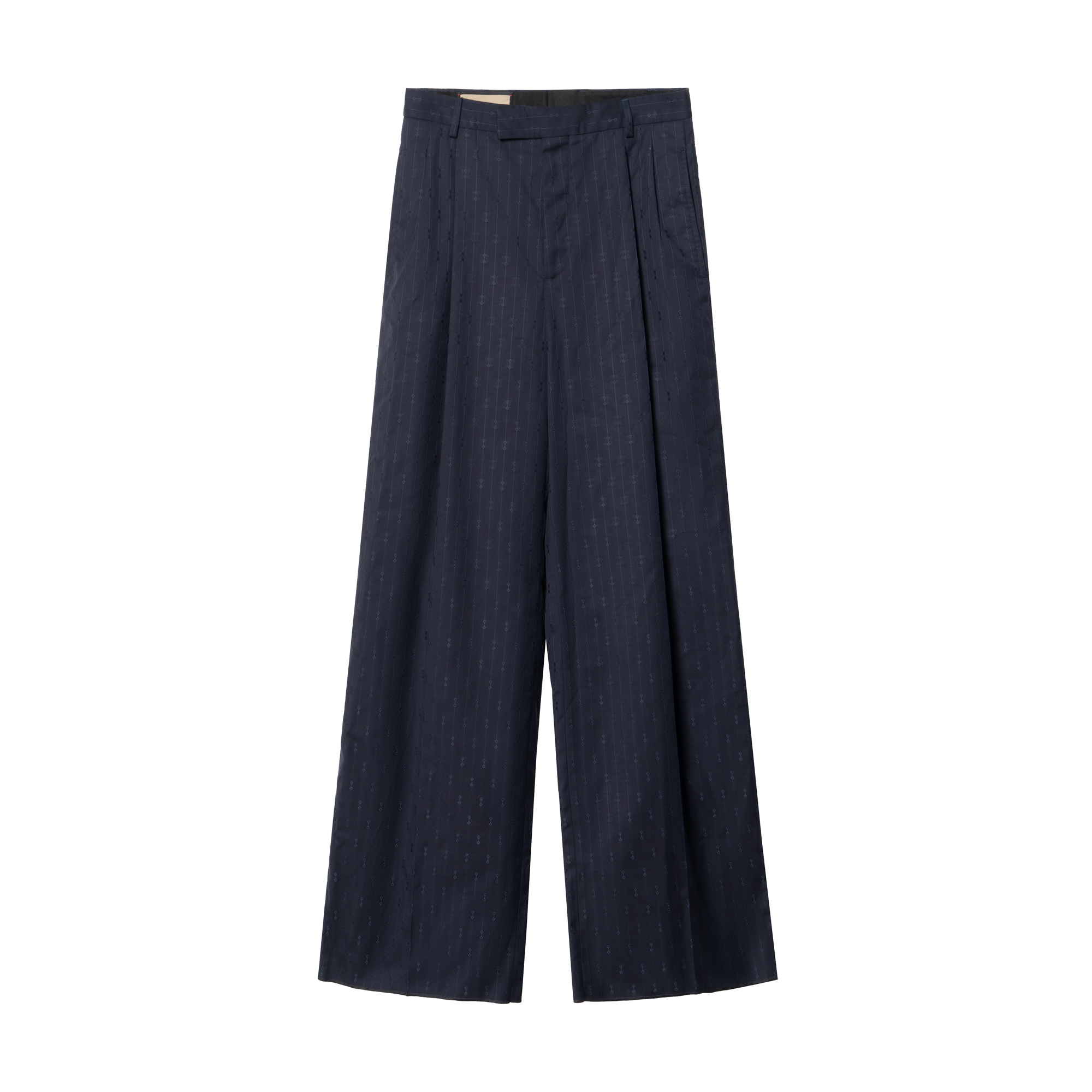 GUCCI Wide Horsebit Striped Trousers