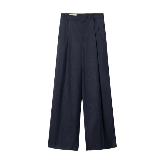 GUCCI Wide Horsebit Striped Trousers
