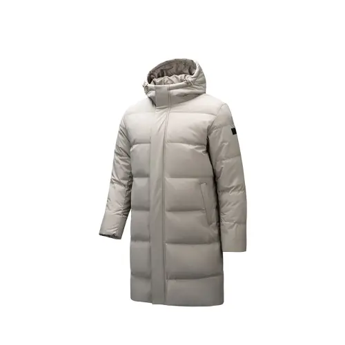 ANTA Variety Training Collection Down Jackets Men's Light Chestnut Gray Stand Collar Thickened