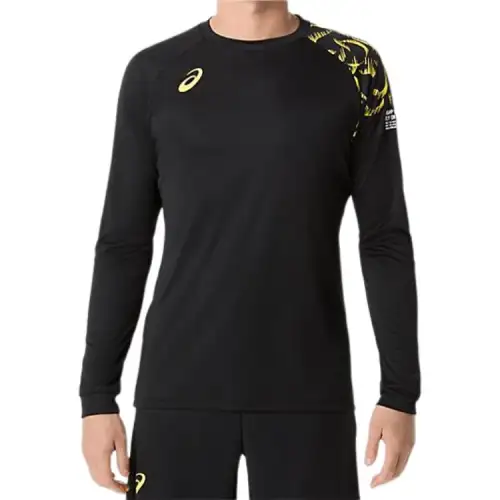 ASICS T Shirts Unisex Black Crew Neck