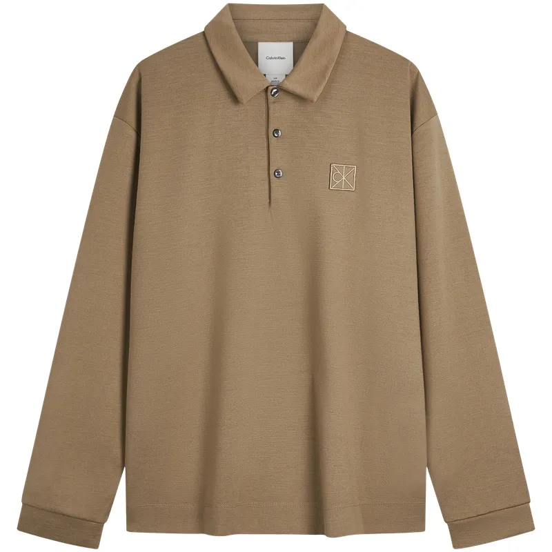 Calvin Klein monogram-embroidered polo shirt