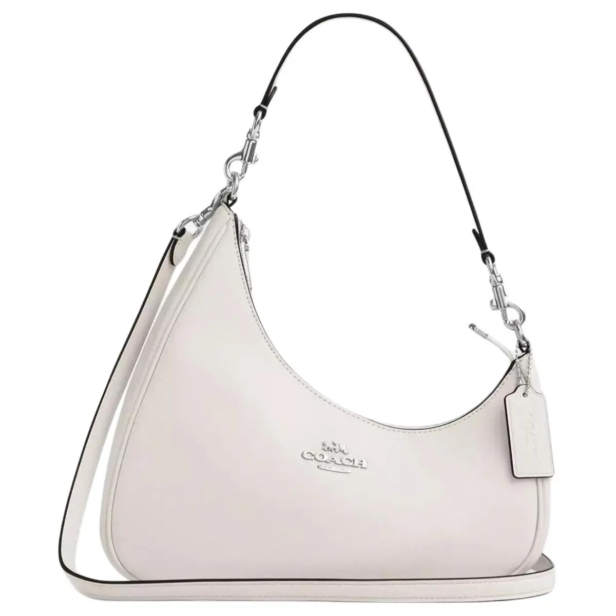 COACH Teri Smooth Leather Shoulder Bags Large Women's Craie Silver
