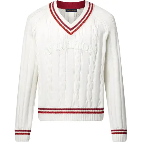 LOUIS VUITTON Preppy V Neck Cable Pullover