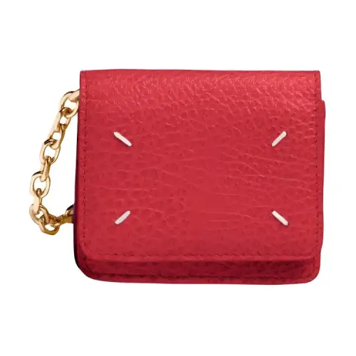 Maison Margiela Grain Calfskin Wallet Women's Red