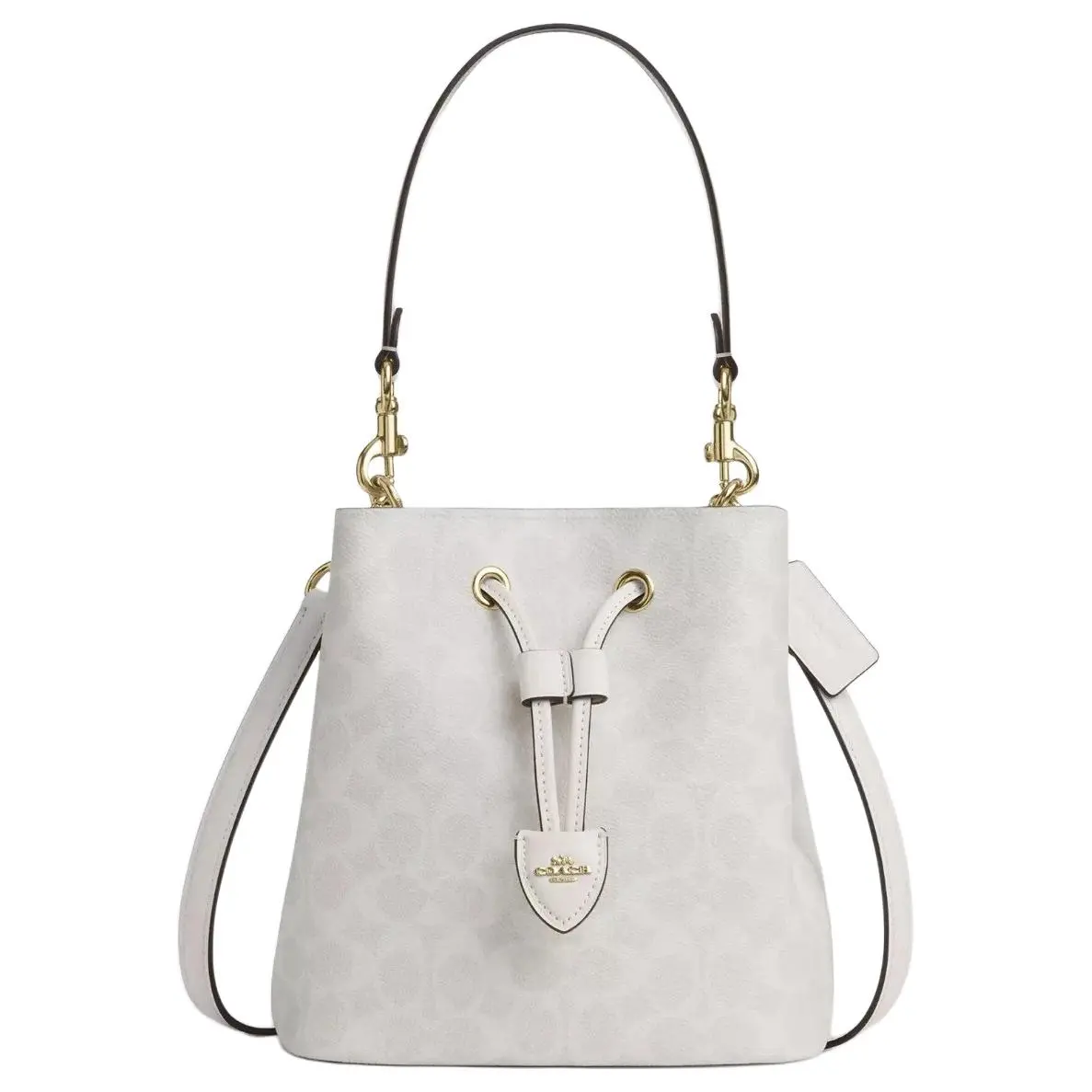 COACH Rowan Artificial Leather Shoulder Bag Small Women's Gray