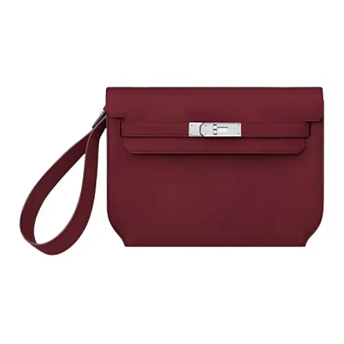 HERMES Kelly Depeches Epsom Leather Clutch Men's Hermes Red