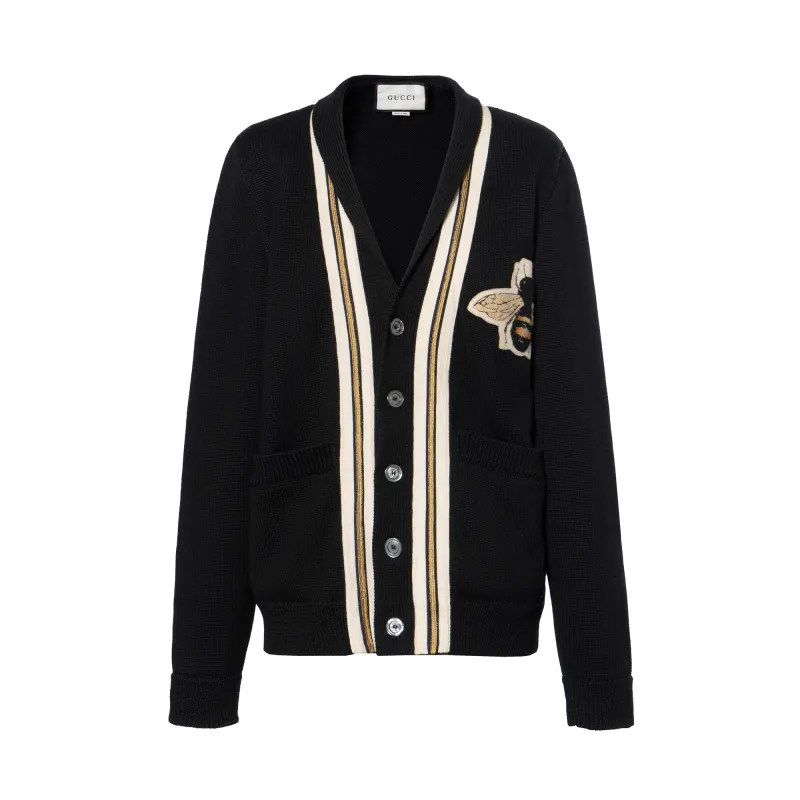 【Previous Season】Wool cardigan with bee appliqué