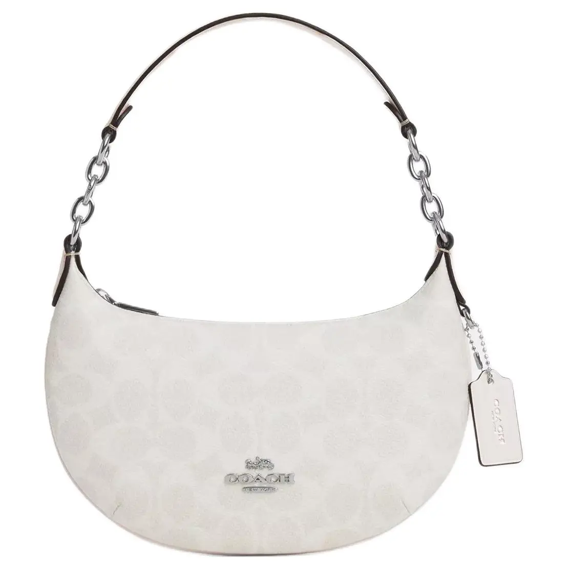 COACH Payton Coated Canvas With Smooth Leather Handbag Small Women's White