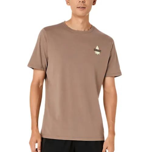 ASICS T Shirts Unisex Taupe Crew Neck