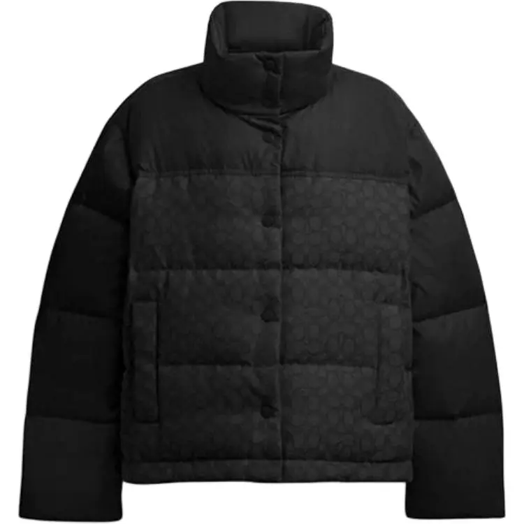COACH Down Jackets Women's Black Stand Collar Moderate
