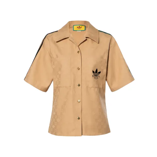 GUCCI X Adidas Trefoil Jacquard Shirt Beige