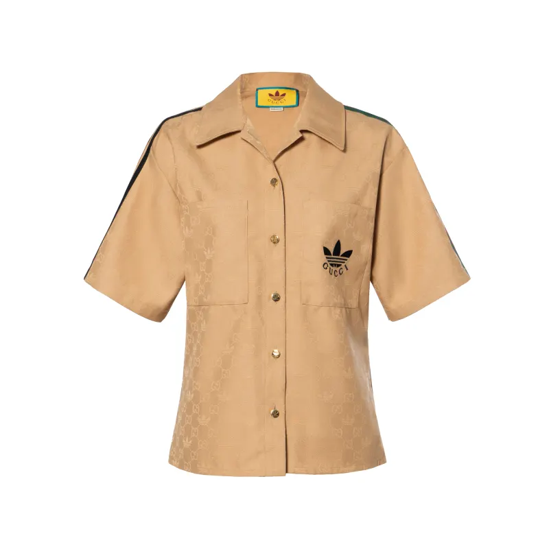 GUCCI X Adidas Trefoil Jacquard Shirt Beige