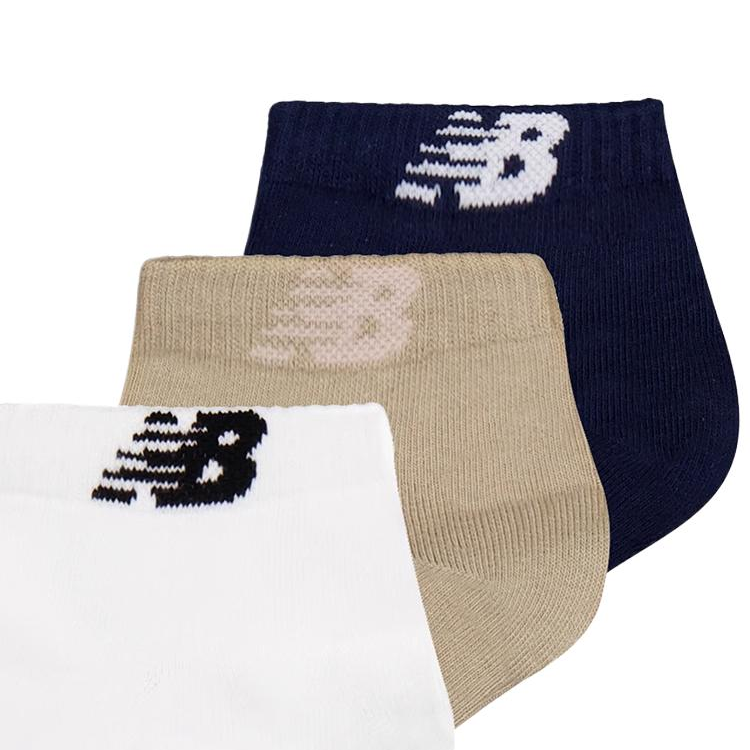 New Balance NB Ankle Socks Unisex 3 Pack White/Khaki/Dark Blue