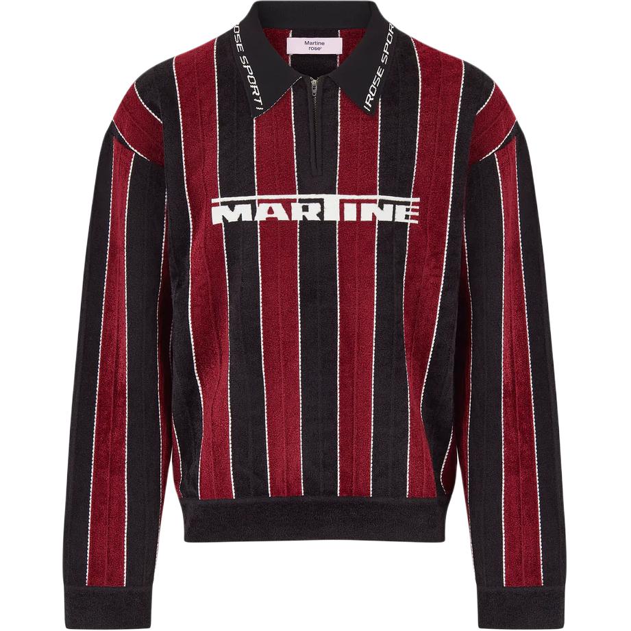 Рубашка-поло Martine Rose Striped Knit Polo (черная)
