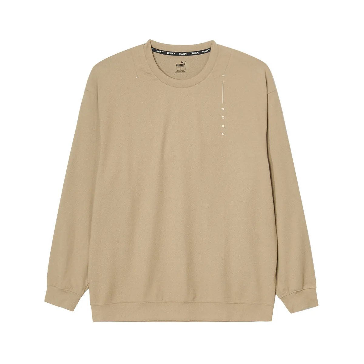 PUMA STUDIO Sweatshirts Men's Oak Tree Brown Crew Neck Moderate Regular