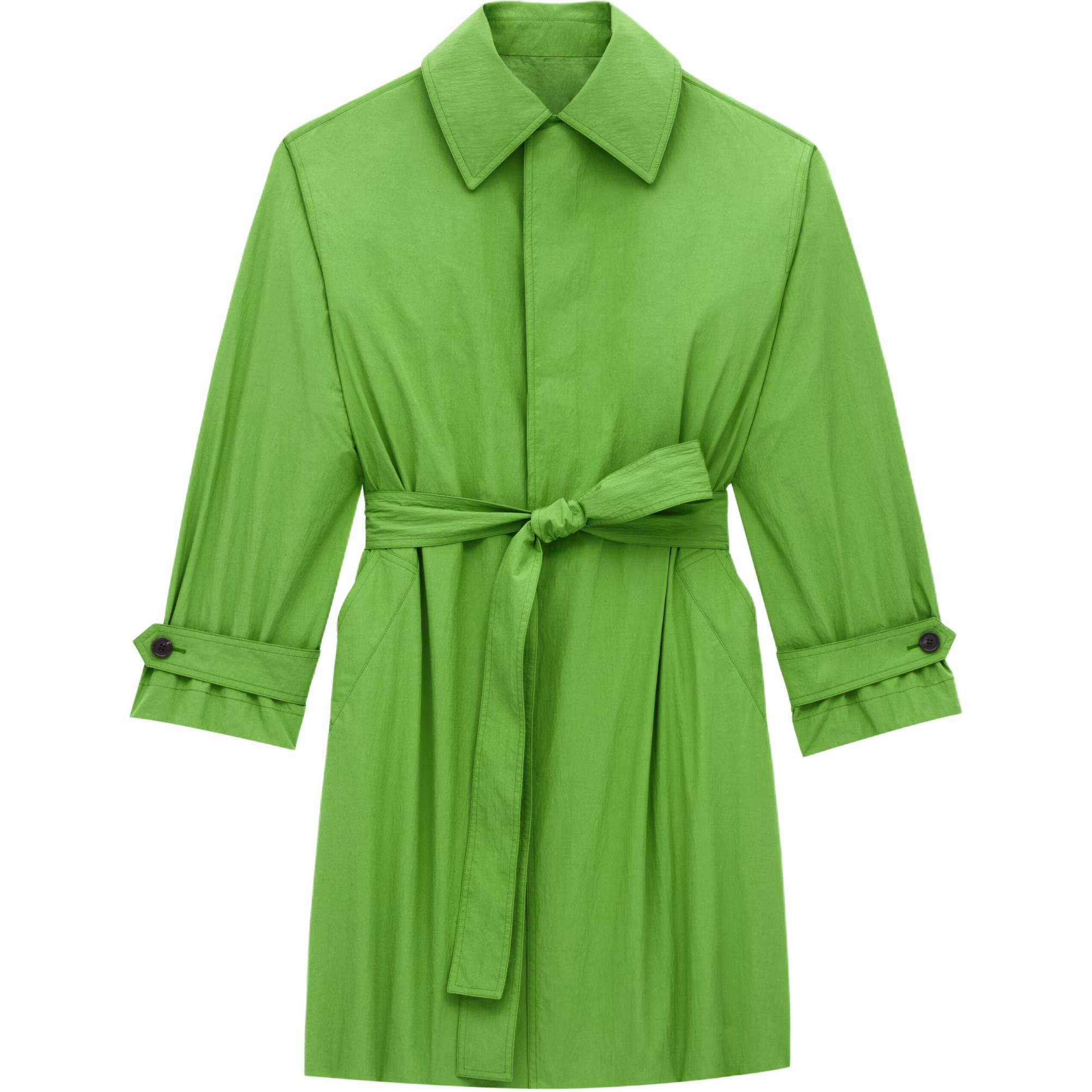 Saint Laurent Belted Long-Sleeved Car Coat