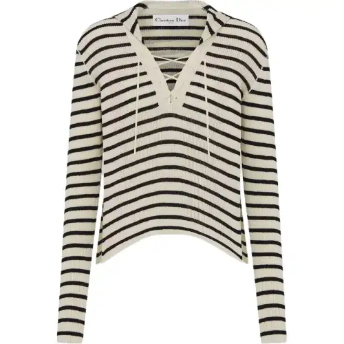 Dior Striped V-Neck Jumper
