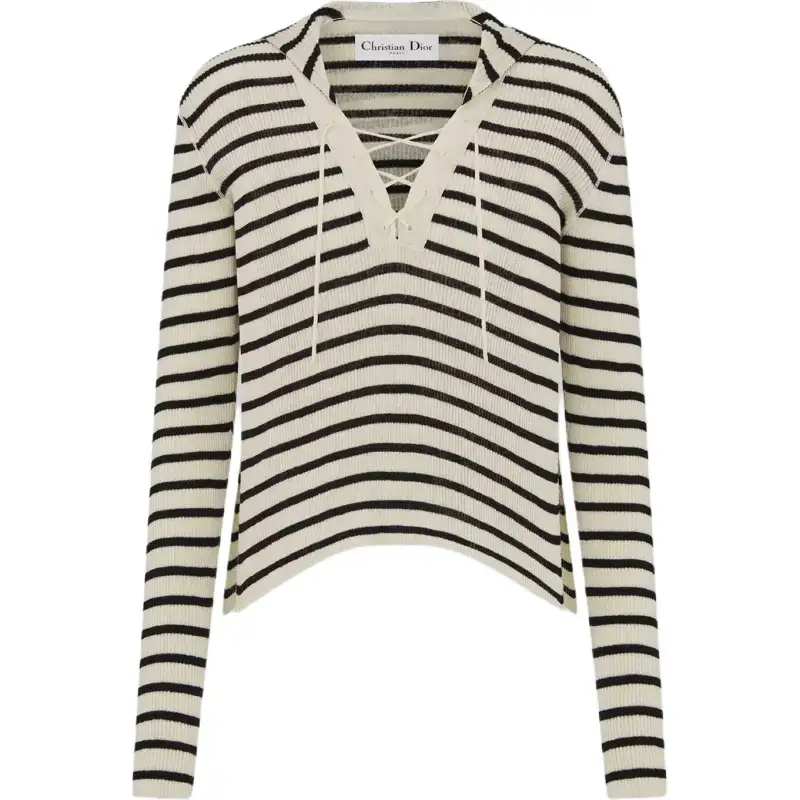 Dior Striped V-Neck Jumper