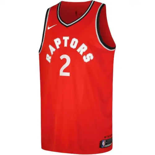Nike NBA Toronto Raptors Leonard No. 2 AU Player Edition Logo Print Straight Comfortable Breathable Sleeveless Basketball Jersey Men's Red