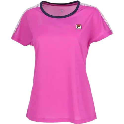 FILA Tennis Tops Women's Rose Red Crew Neck Moderate