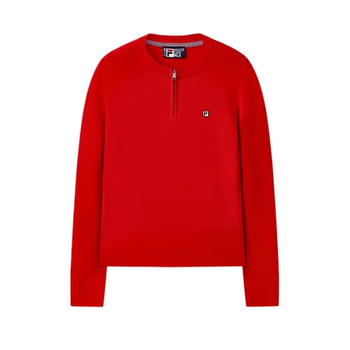 FILA Heritage Knitwear Women's Legend Red Crew Neck Moderate
