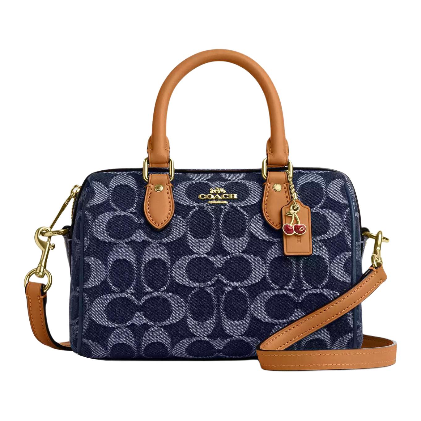 Женская сумка COACH Rowan 18 (джинсовая синяя)