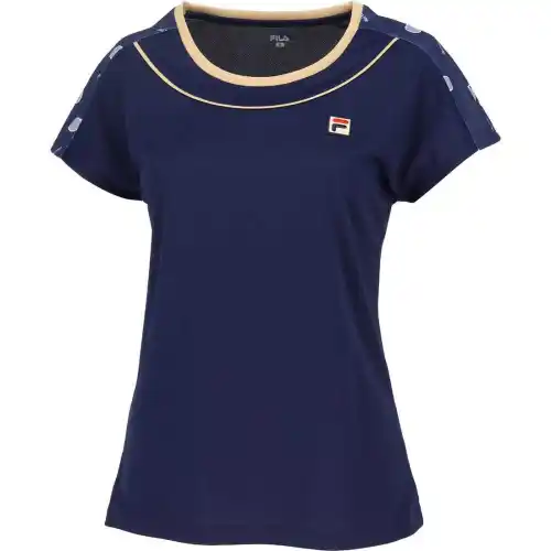FILA Tennis Tops Women's Marine Blue Crew Neck Moderate