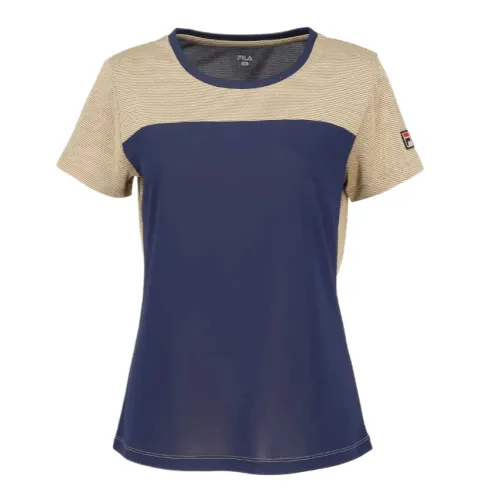 FILA Tennis Tops Women's Navy Blue Crew Neck Moderate
