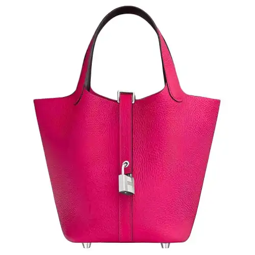 HERMES Picotin Lock Clemence With Swift Calfskin Basket Bag, Bucket Bag, Handbag 18 Women's