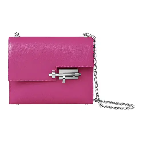 HERMES Verrou Mysore Goat Skin Crossbody Bags Women's Mulan Pink