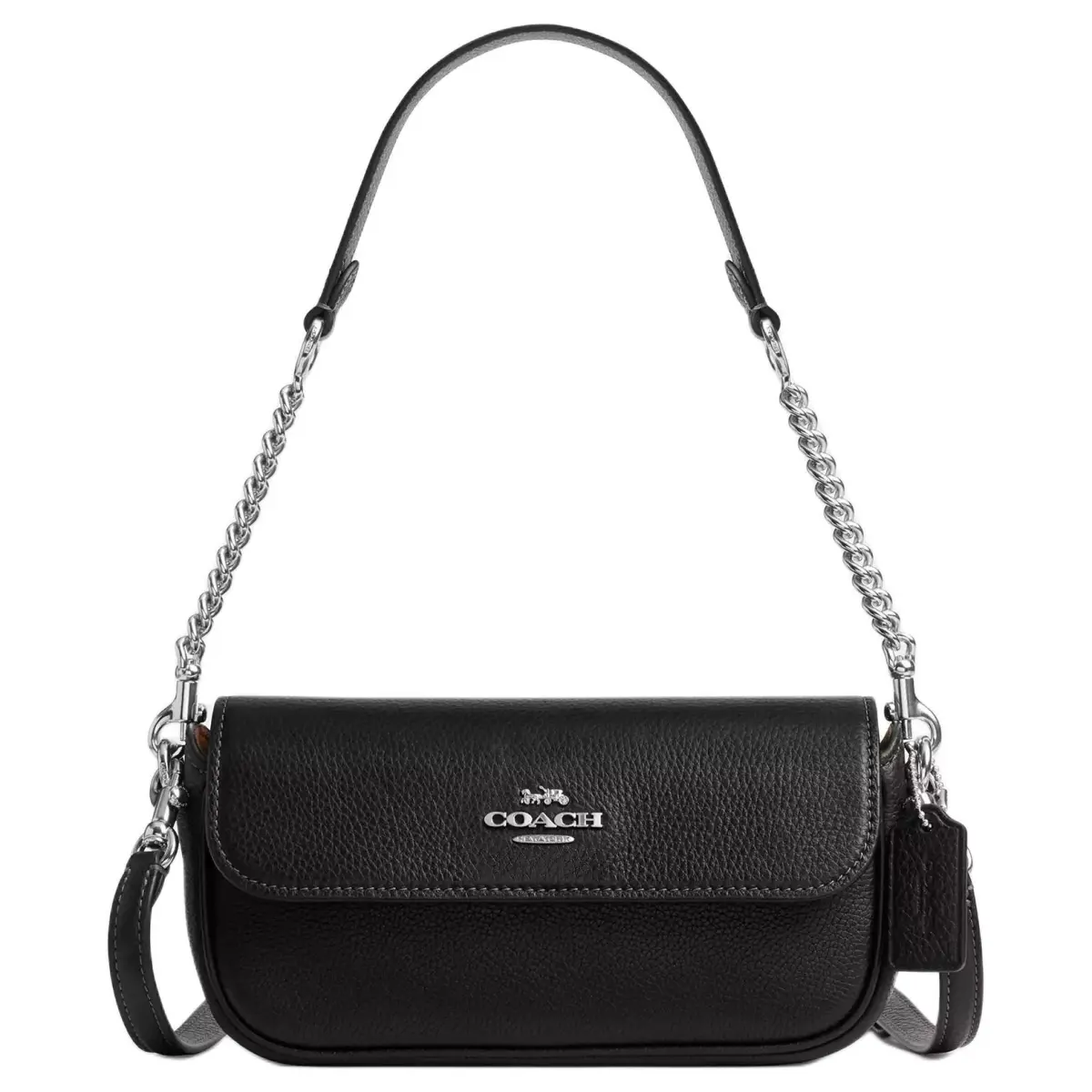 COACH Hailey Cow Leather Crossbody Handbag, Shoulder Bag Small Women's Black