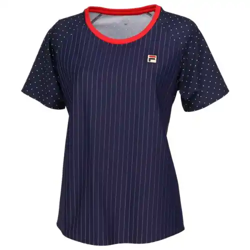 FILA Tennis Tops Women's Dark Blue Crew Neck Moderate