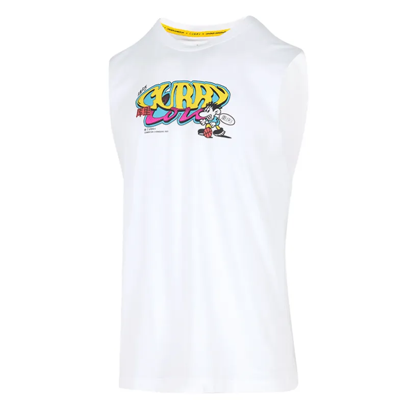 Under Armour Tank Tops Men's White Crew Neck Moderate Racerback