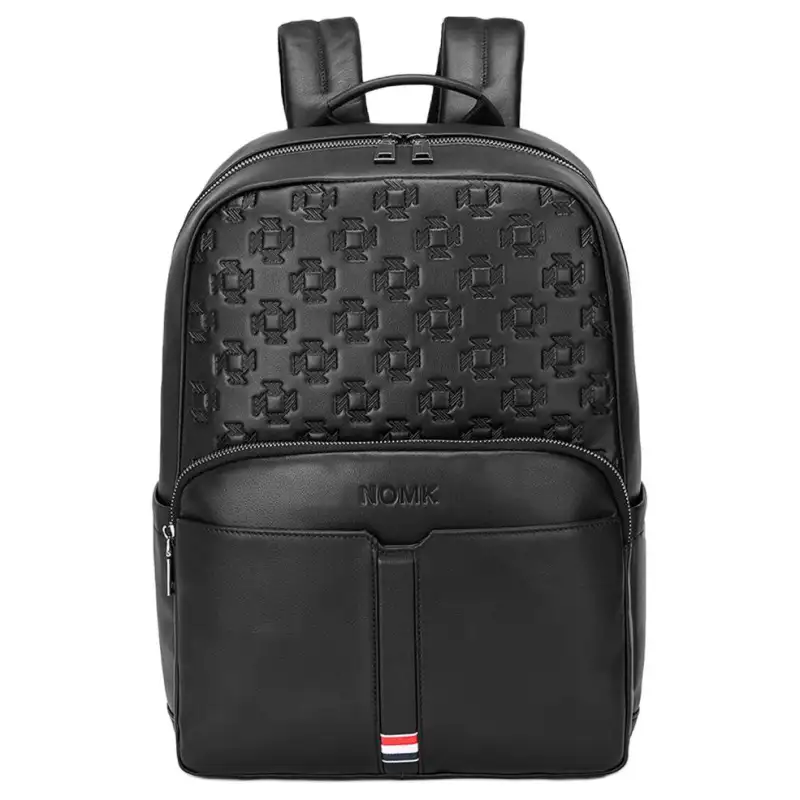NOMK Cow Leather Backpack Unisex Black