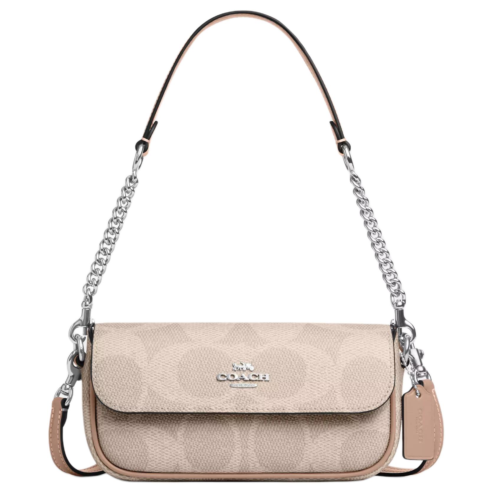 Женская сумка COACH Hailey Brook Flap 20 (бежевая)