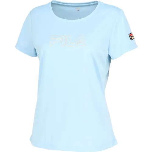 FILA Tennis Tops Women's Sky Blue Crew Neck Moderate