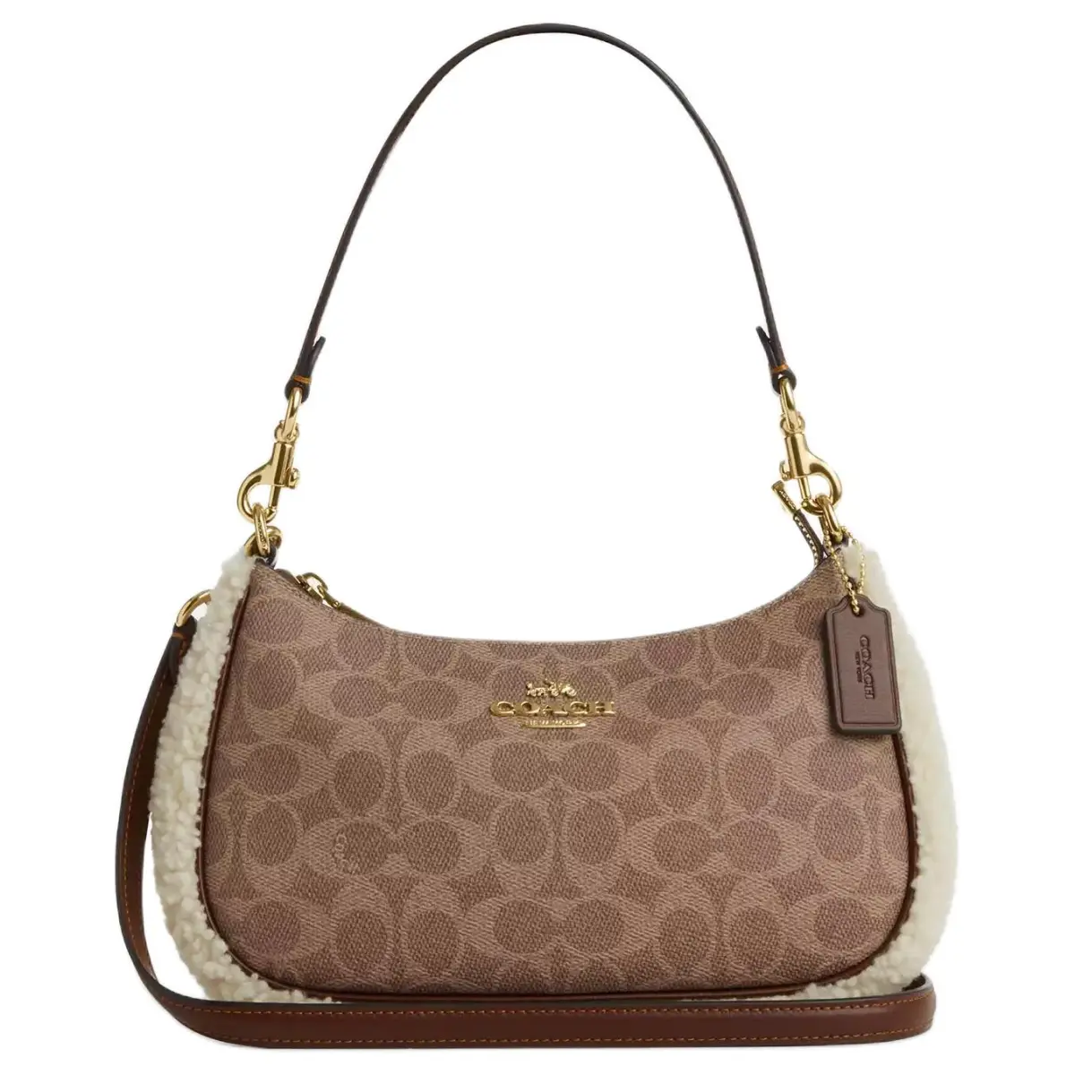 COACH Leather Portable Crossbody Bag Shoulder Bags Medium Women's Brown