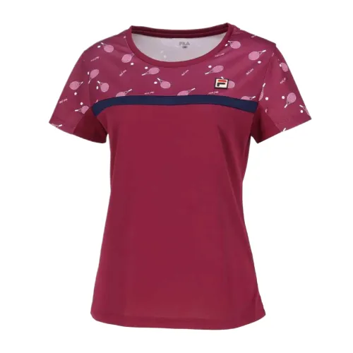FILA Tennis Tops Women's Burgundy Crew Neck