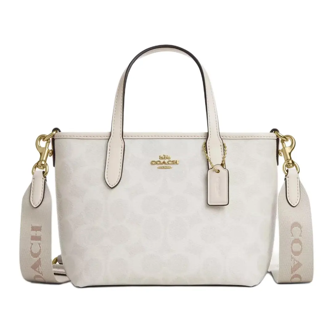 COACH City Artificial Leather Tote Bag, Shopping Bag, Shoulder Bag, Crossbody Bag, Handbag Mini Women's White