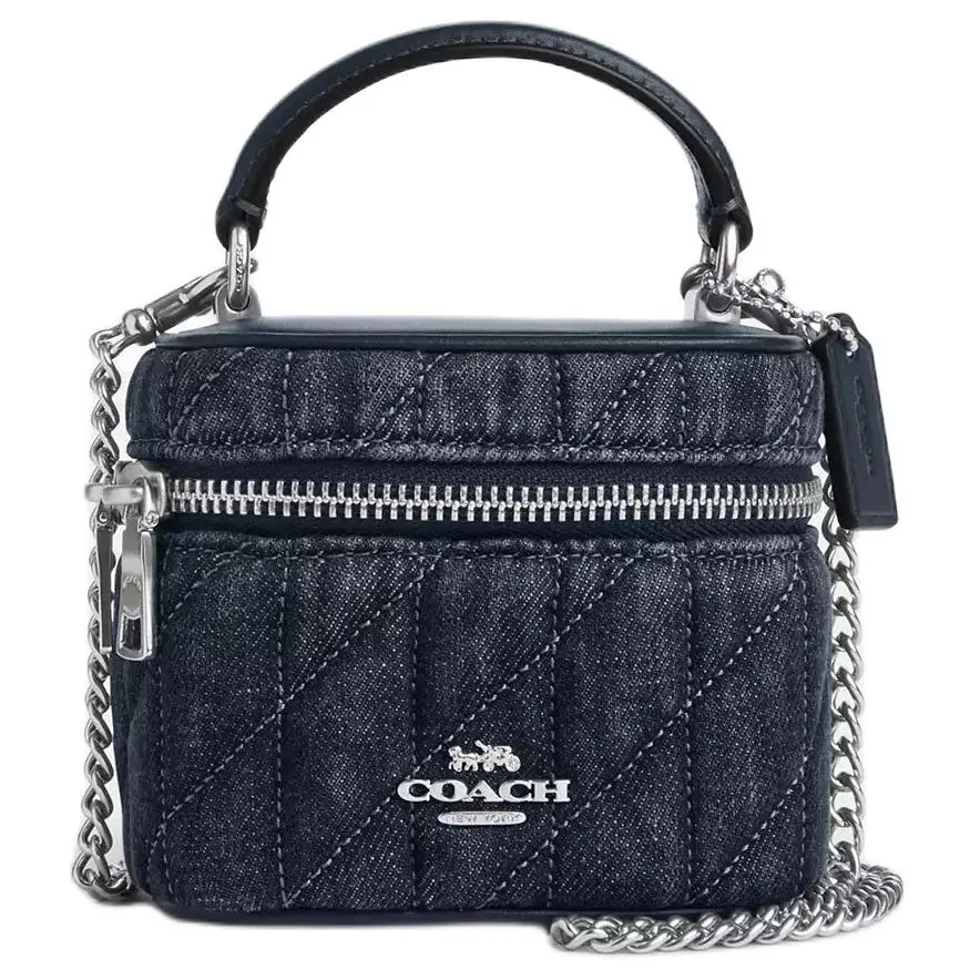 COACH Denim With Smooth Leather Handbags Mini Women's Blue